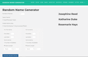 name randomizer generator