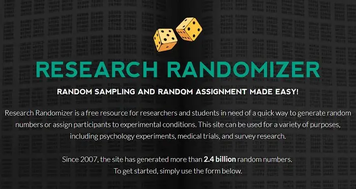 random number generator for research
