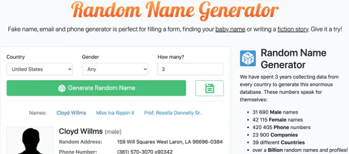online random name generator